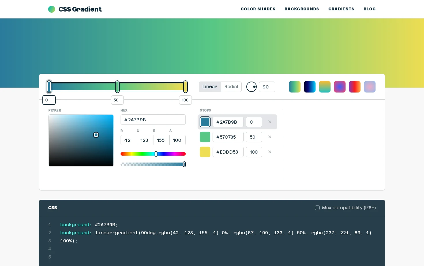 CSS Gradient 页面快照